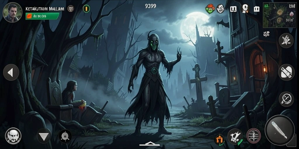 Screenshot 9399 menunjukkan suasana mencekam di dalam game Horror.