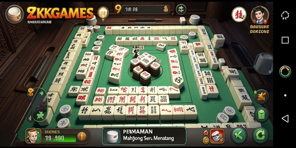 Gameplay Mahjong di 9ZKGAMES yang menegangkan dan seru.