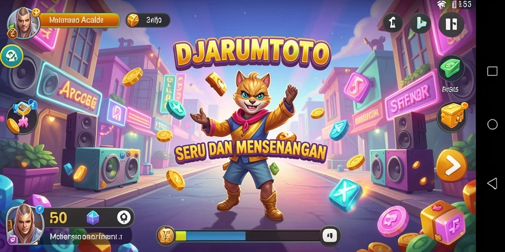 Tangkapan layar gameplay DJARUMTOTO yang menampilkan aksi seru dalam permainan Arcade.