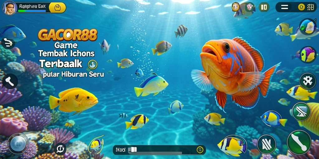 Screenshot GACOR88 menampilkan aksi seru menangkap ikan.