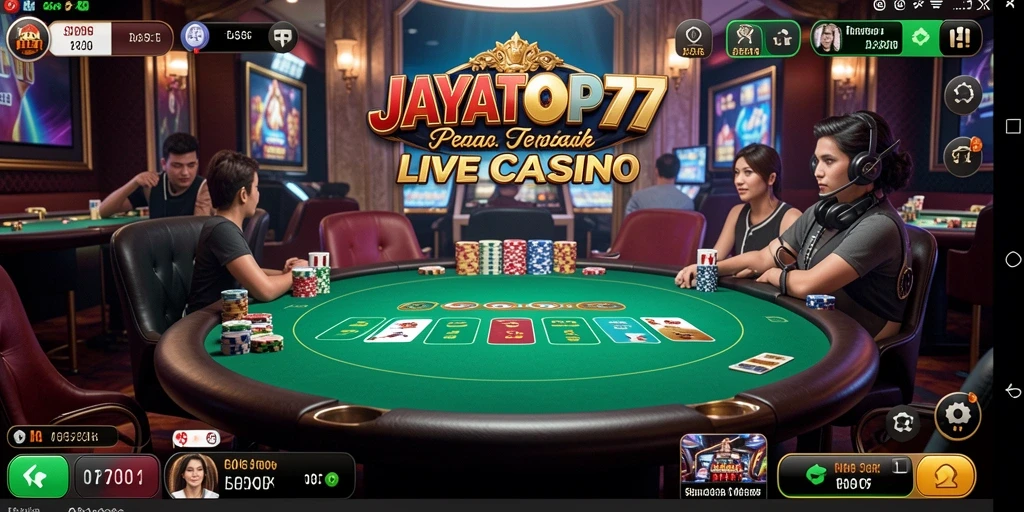 Tampilan gameplay menarik dari aplikasi JAYATOP77 dengan dealer langsung.