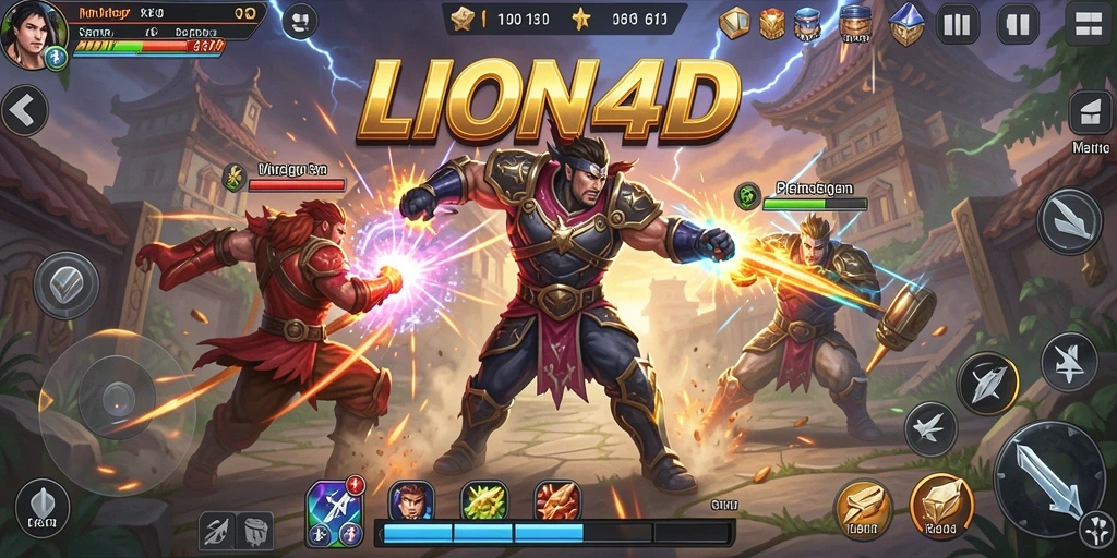 Tampilan gameplay <strong>LION4D</strong> yang penuh aksi dan mendebarkan.