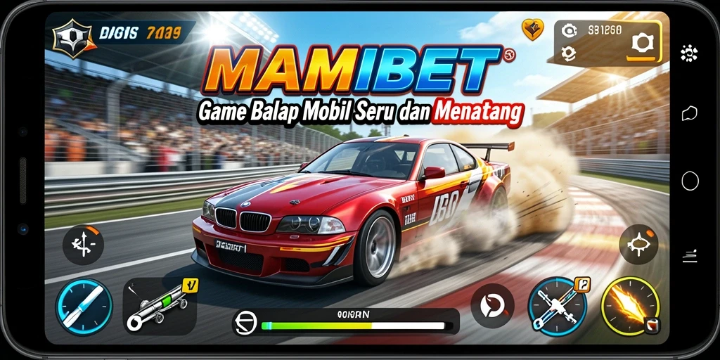 Tangkapan layar gameplay <strong>MAMIBET</strong> yang menunjukkan balapan penuh adrenalin.