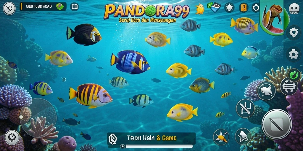 Tampilan gameplay seru PANDORA99 saat menembak ikan.