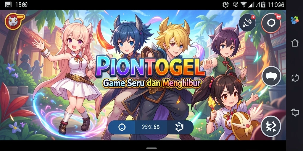 Screenshot gameplay PIONTOGEL dengan karakter Anime sedang bertarung.
