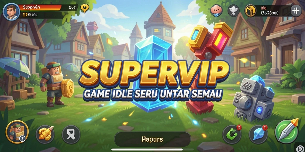 Tampilan gameplay seru dari SUPERVIP dalam misi idle.