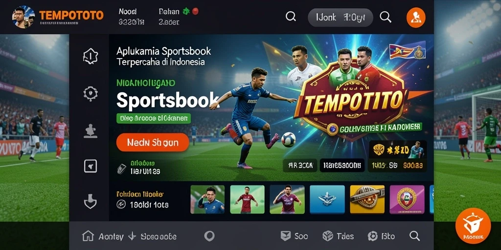 Tampilan aplikasi TEMPOTOTO menampilkan berbagai pilihan taruhan olahraga.